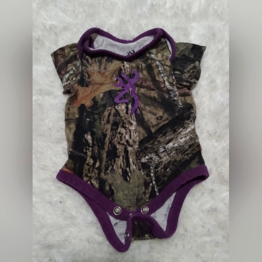 Browning baby girl 3 months camo onesie